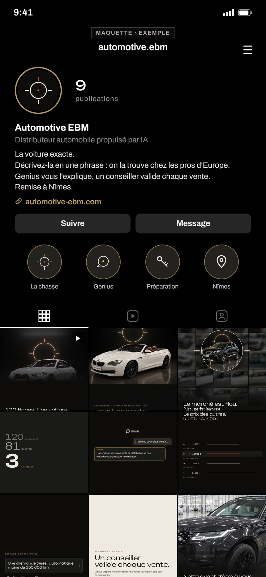 Le profil Instagram