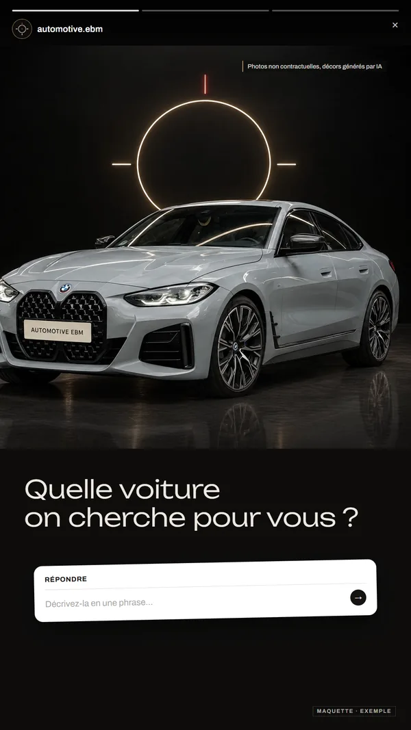 Story 1 : quelle voiture on cherche pour vous ?