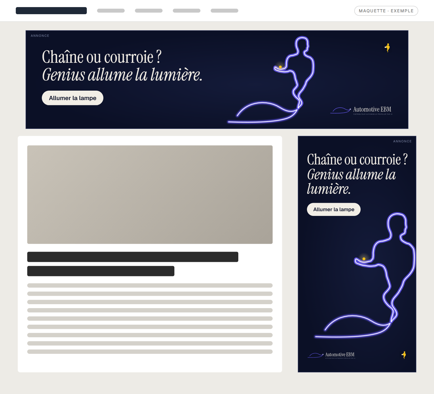 Les bannières en place