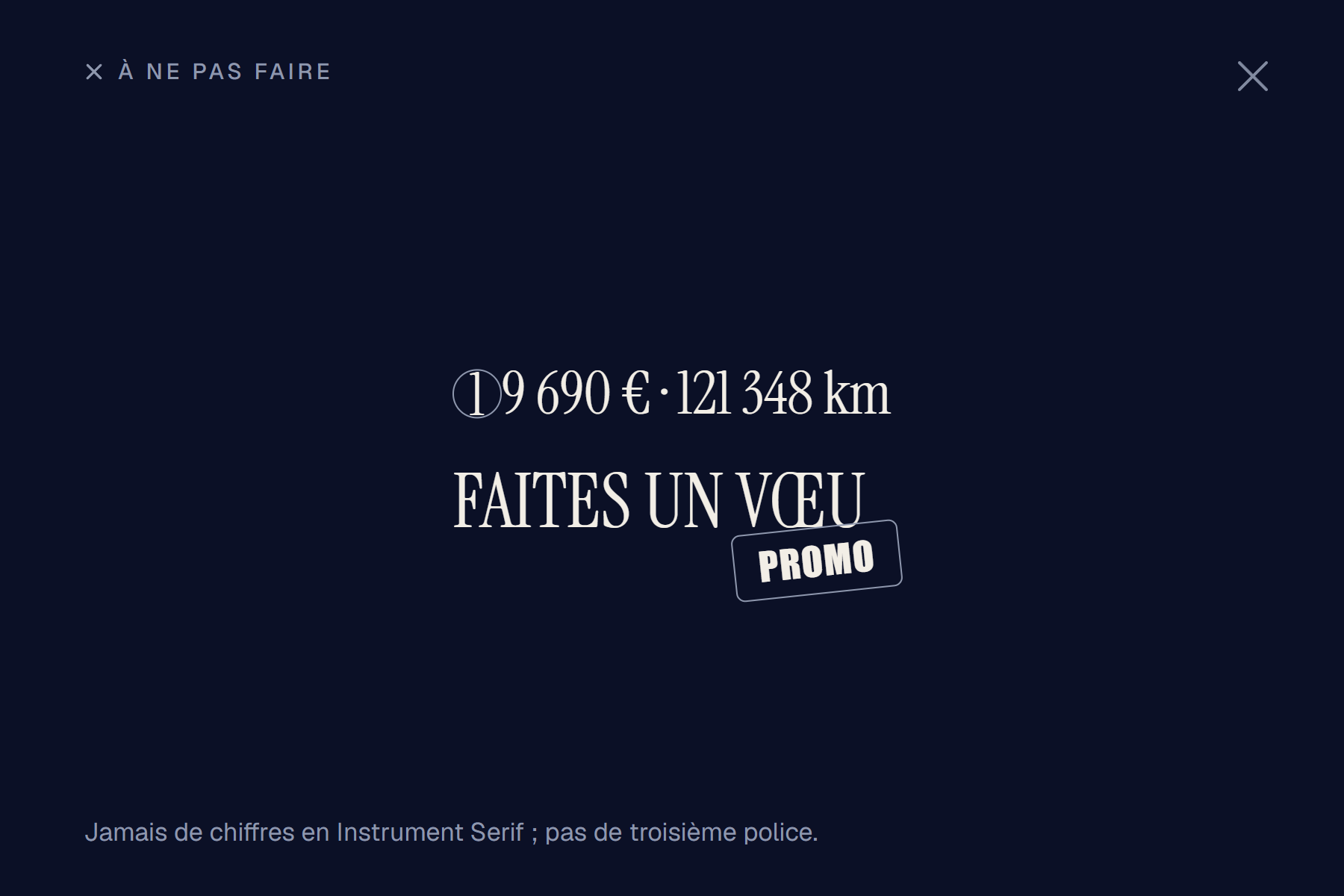 À ne pas faire : chiffres en serif