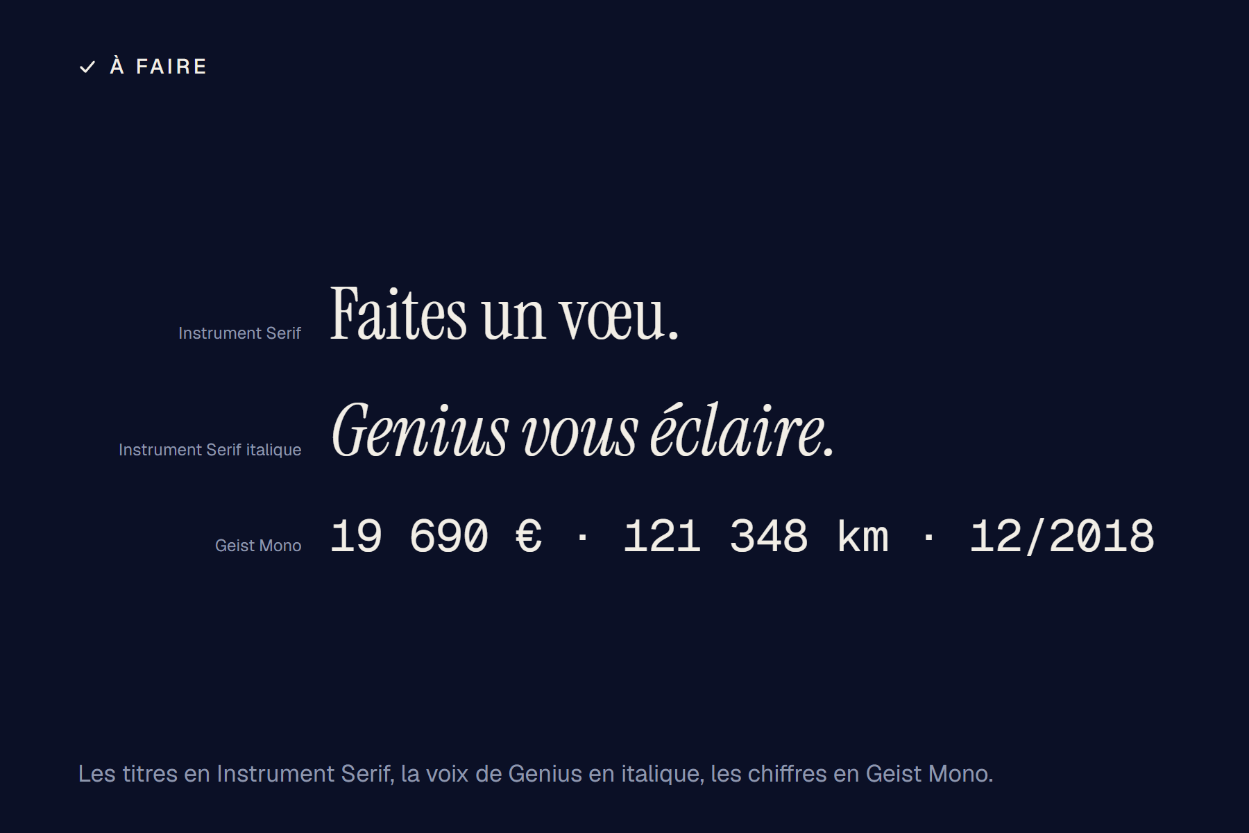 À faire : les typographies