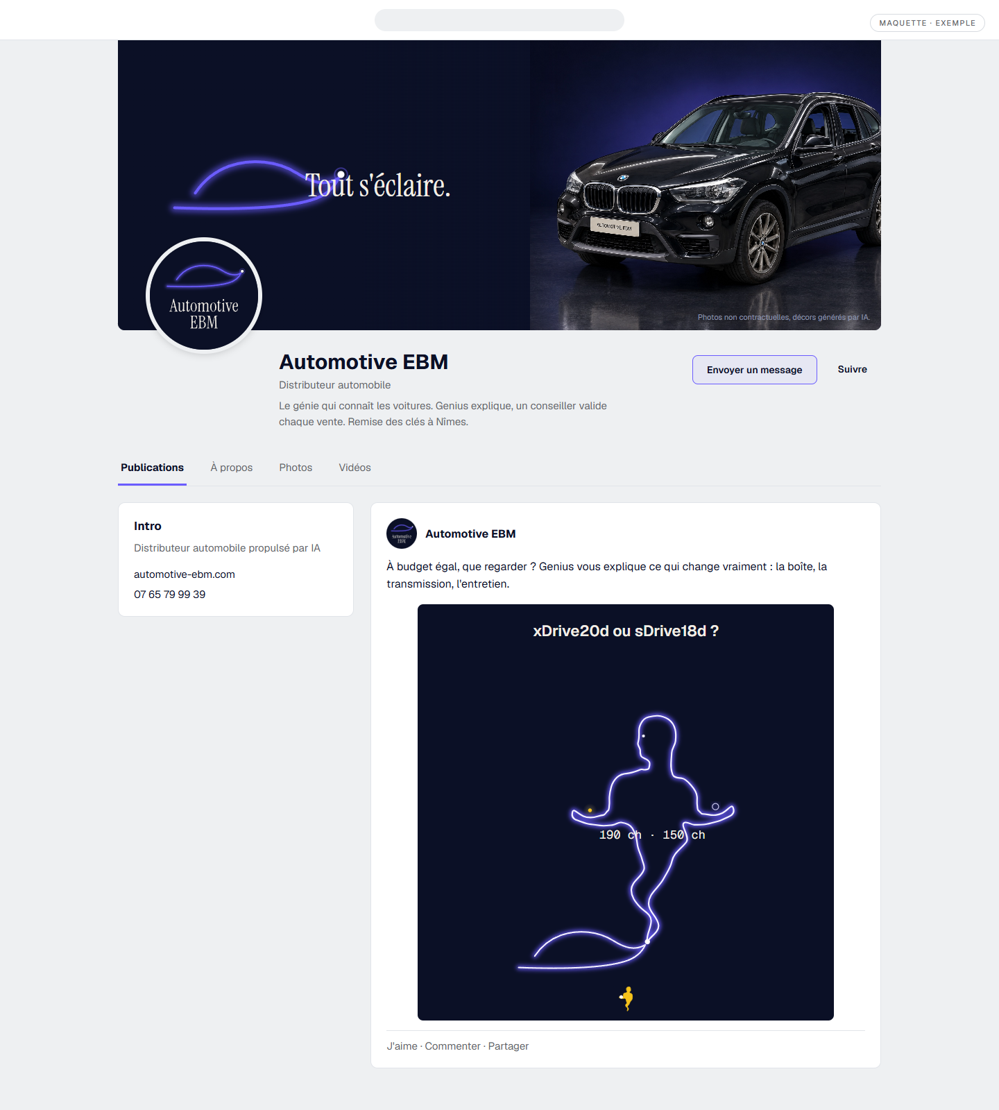 La page Facebook d’Automotive EBM
