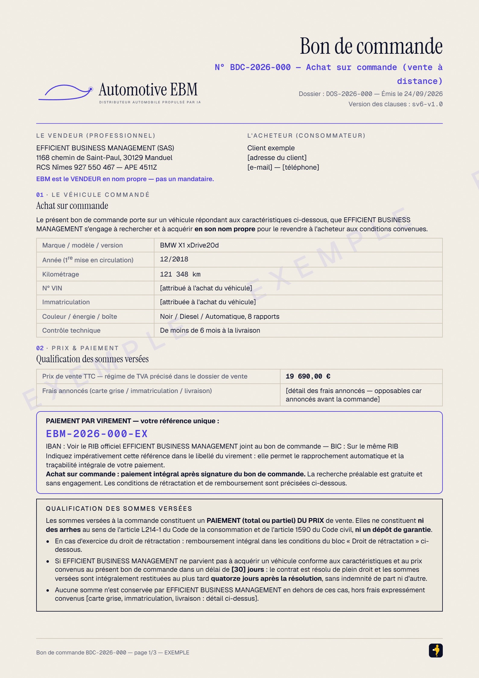 Bon de commande
