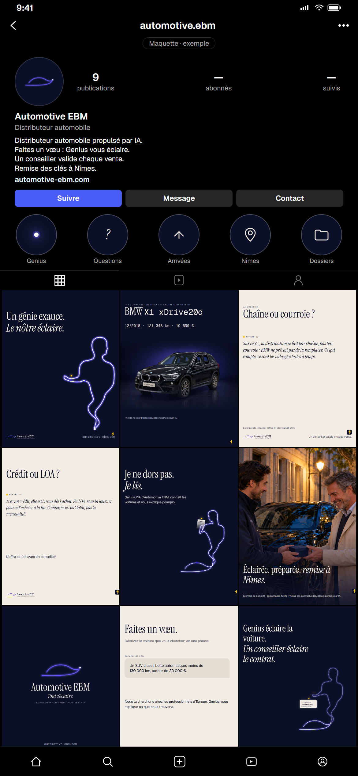 Le profil Automotive EBM et sa grille de neuf publications