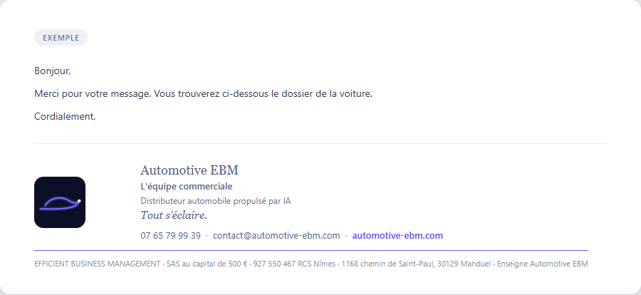 Signature mail : messagerie sombre (la version claire est dans le kit)