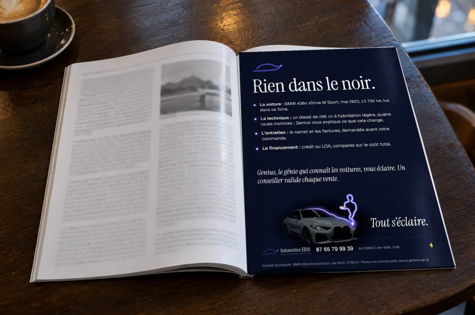 L'annonce presse « Rien dans le noir. »
