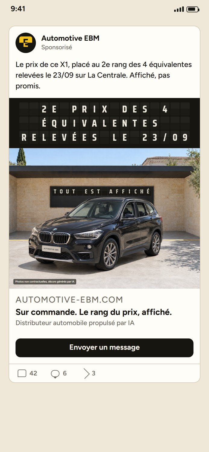 Publicité Facebook dans le fil