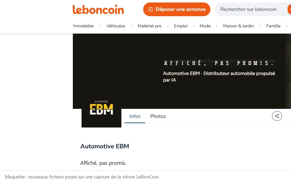 Page pro LeBonCoin, maquette
