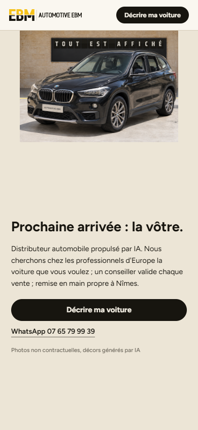 Accueil du site, téléphone