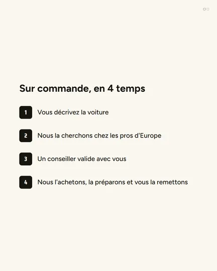 Sur commande, en 4 temps